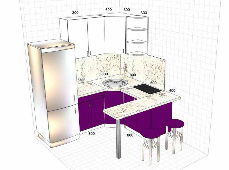 Особенности дизайна кухни на 8 кв. м