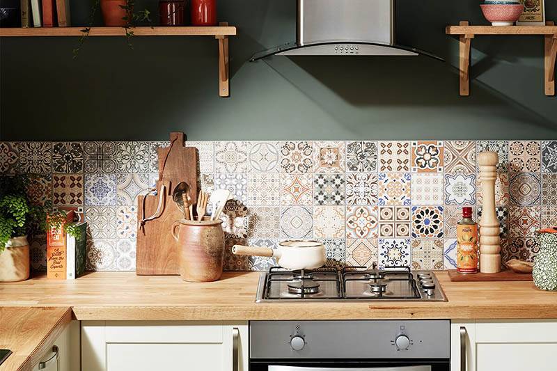 Плитка для кухни — 120 фото идей плитки на пол и для фартука в кухне