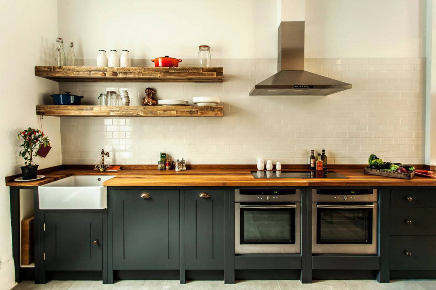 Дизайн кухни без верхних навесных шкафов (73 фото): примеры интерьеров кухни — sibear.ru