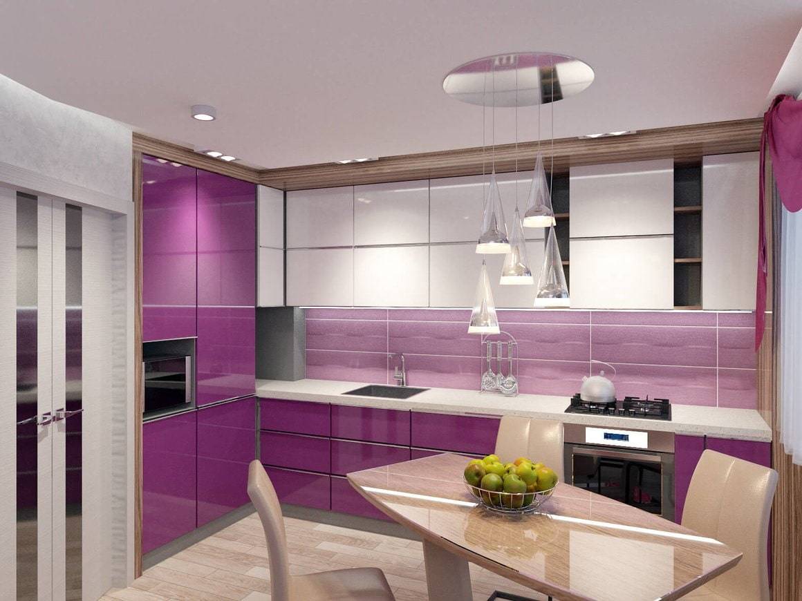 Фиолетовая кухня: 125 фото идей дизайна + правила идеального сочетания кухни с фиолетовым оттенком