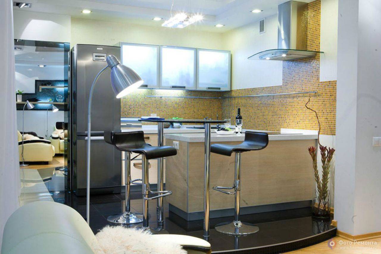 Дизайн барной стойки для кухни-студии: материалы, стиль, цветовое решение