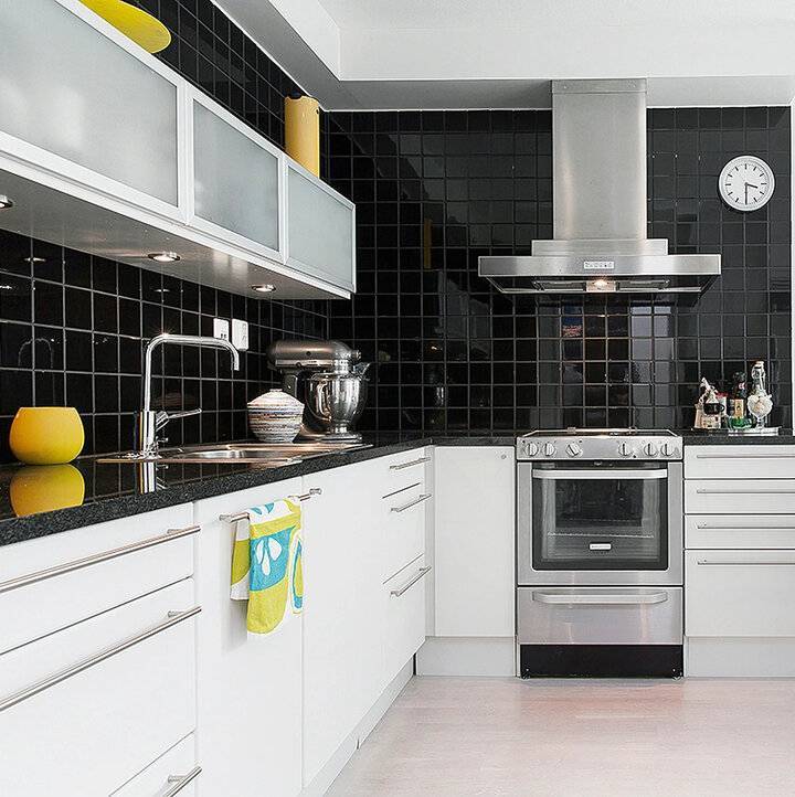 Черно-белая кухня - 75 фото стильного дизайна и гармония сочетания