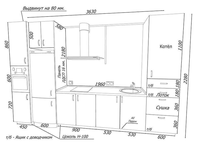Проекты кухонных шкафов. чертежи кухонных гарнитуров для самостоятельного моделирования