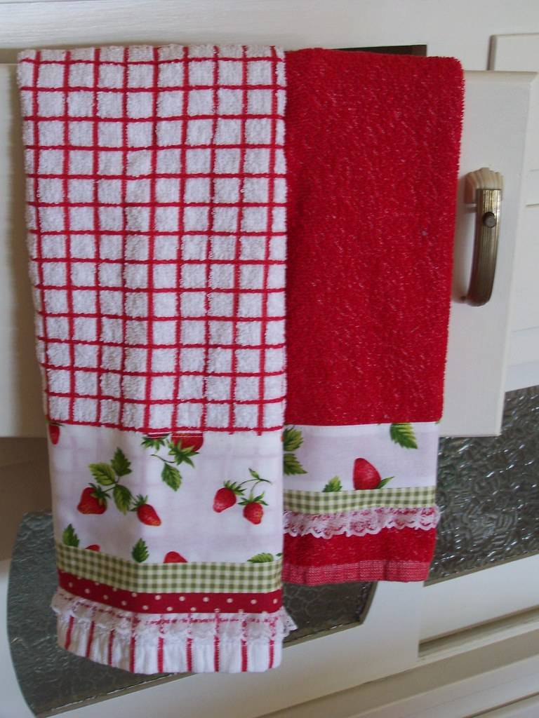 Размеры полотенец: кухонное своими руками, идеи для украшения, как сделать петельку из ниток