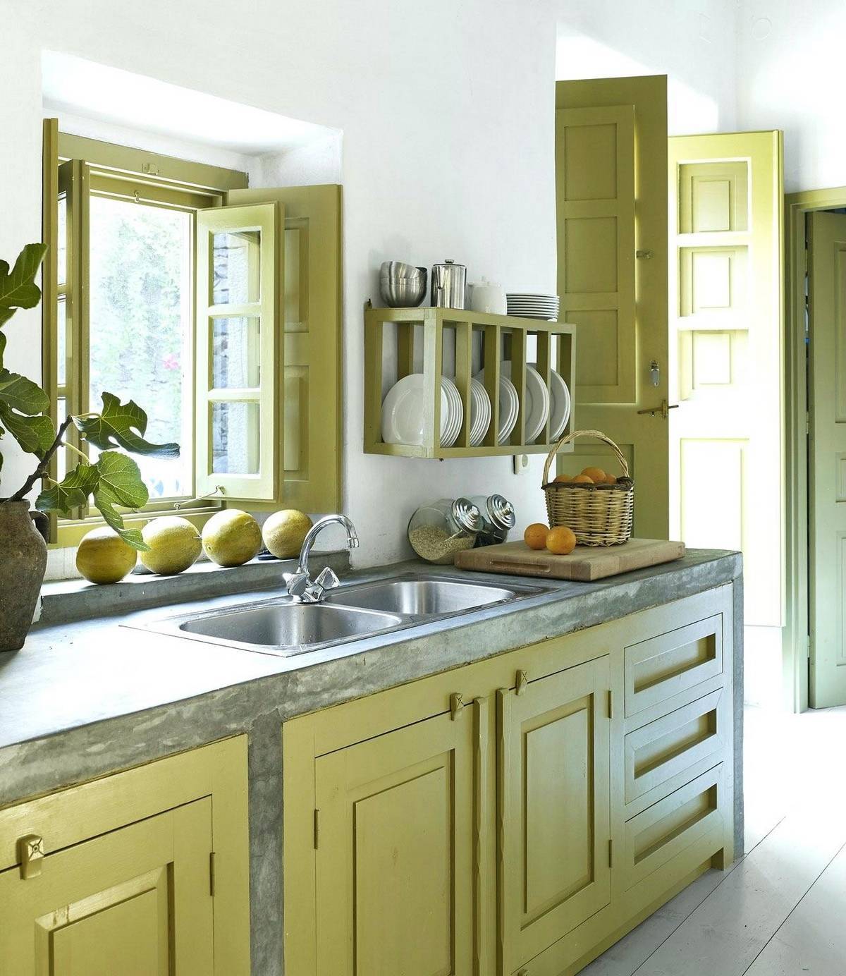 кухни оливкового цвета фото