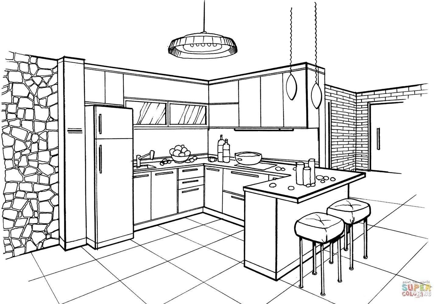 Рисунки кухни: проект дизайна карандашом, нарисовать интерьер угловых кухонь, фото и видео-инструкция