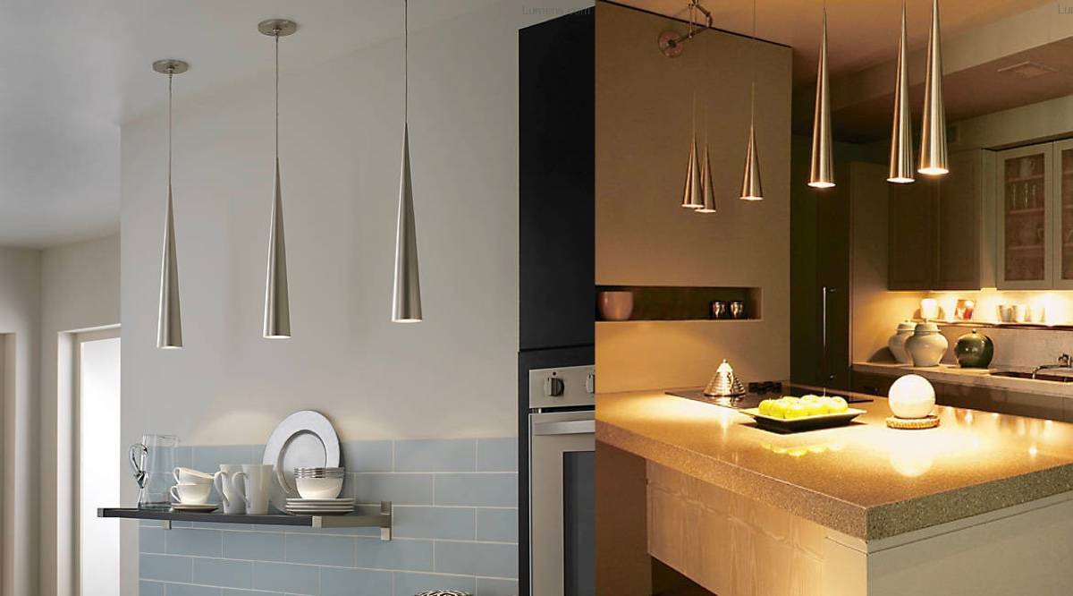 Как обустроить удобное и красивое освещение на кухне (60 фото)