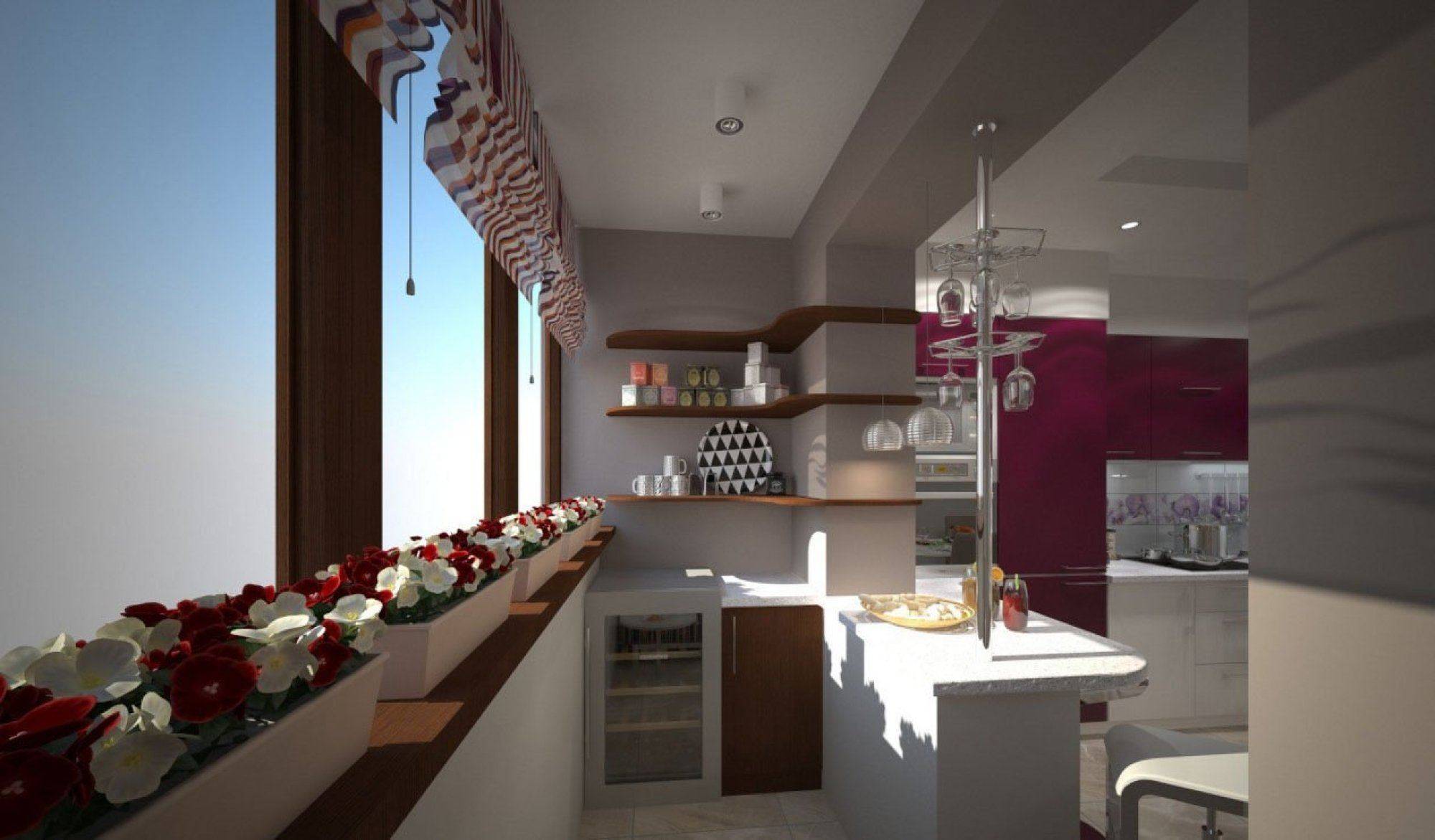 Дизайн балкона с кухней совмещенного: фото удачного дизайна, советы по объединению