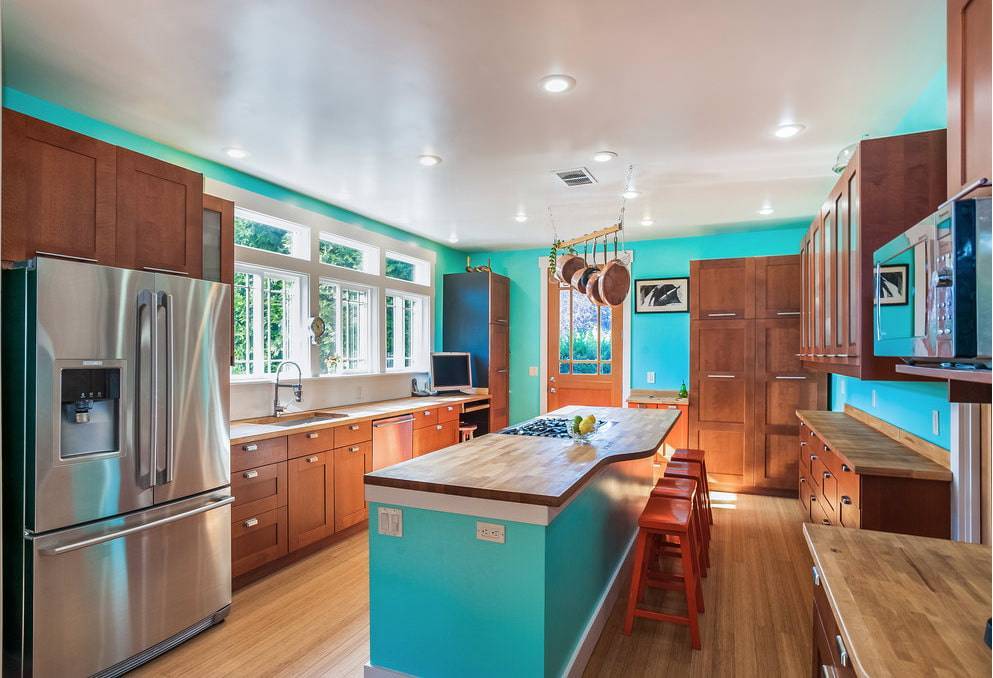 Кухня бирюзового цвета в интерьере: фото дизайн сочетаний разных цветов