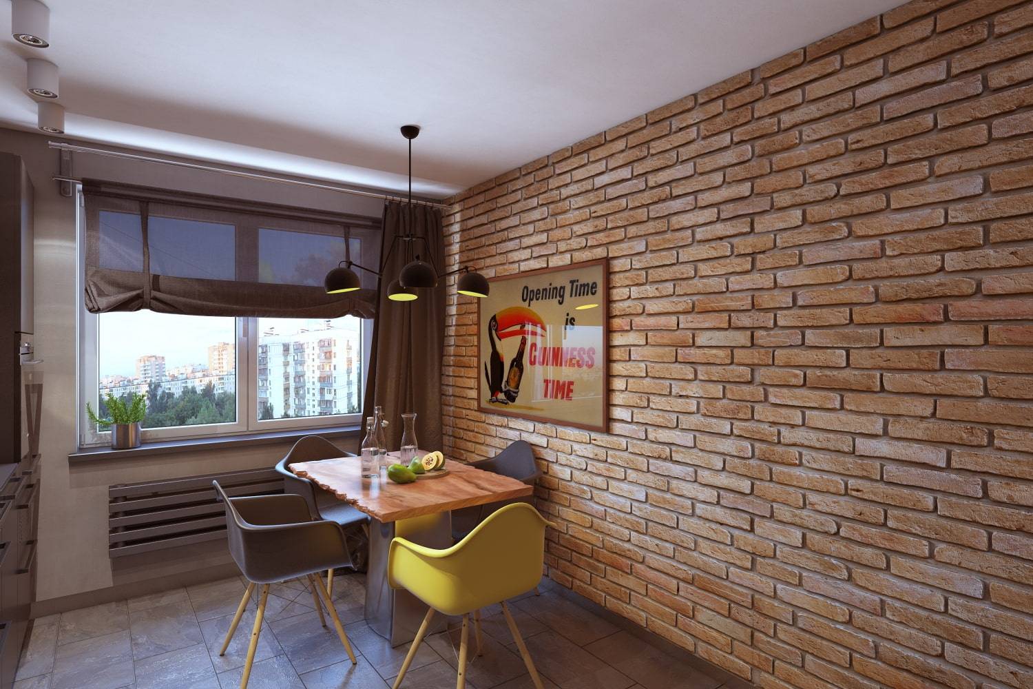 Кирпичная стена в интерьере кухни – дизайн в интерьере кухни с кирпичной стеной, отделка стен под кирпич