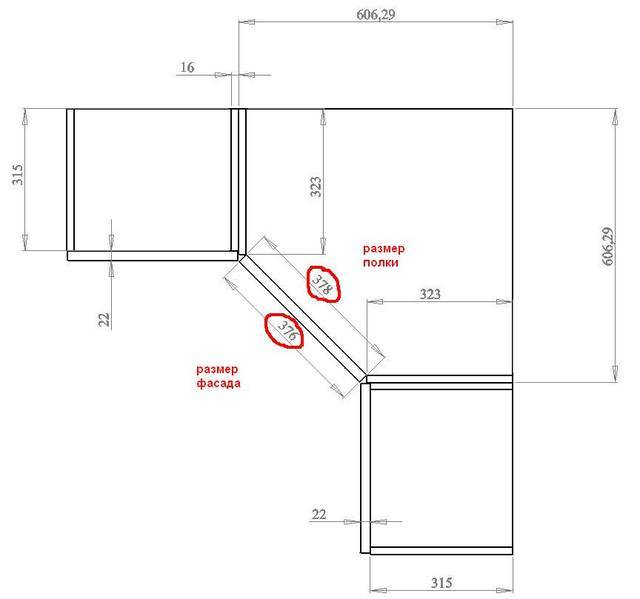 Проекты кухонных шкафов. схема и чертежи угловой кухни