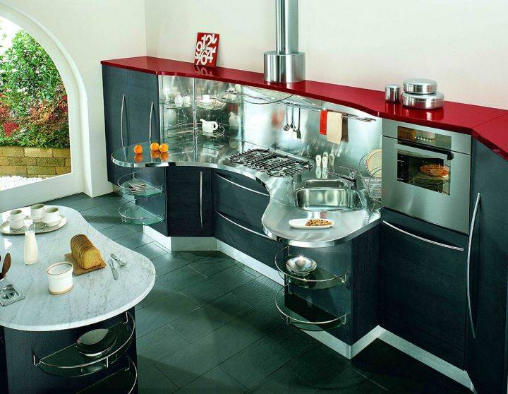Круглый стол на кухню (120 фото новинок дизайна) - идеи размещения стола в кухне