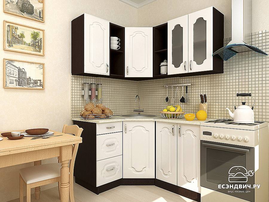 Маленький угловой кухонный гарнитур: особенности выбора | фото