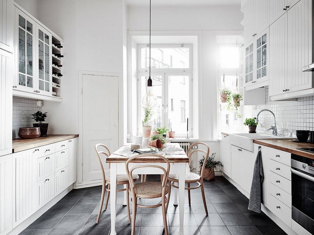 Интерьер кухни в скандинавском стиле: 113 фото