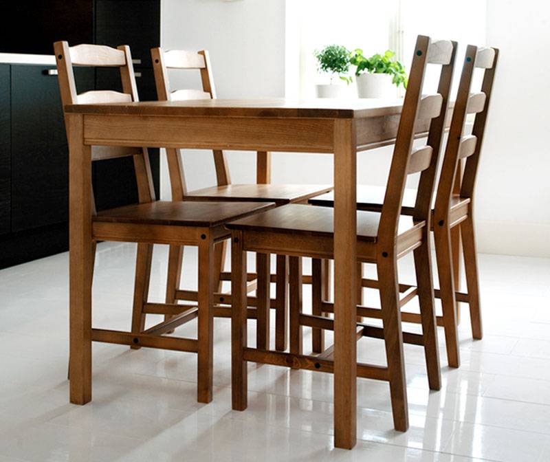 Обеденные столы и стулья для кухни из магазина икеа