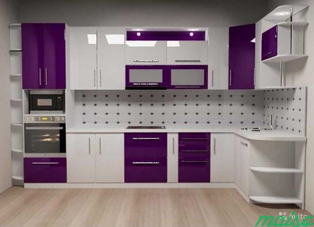 Фиолетовый цвет  в интерьере кухни — 5 секретов применения