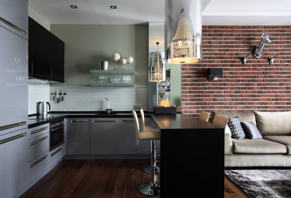 Кирпичная кухня: 125 фото лучших идей дизайна в интерьере кухни с кирпичной стеной