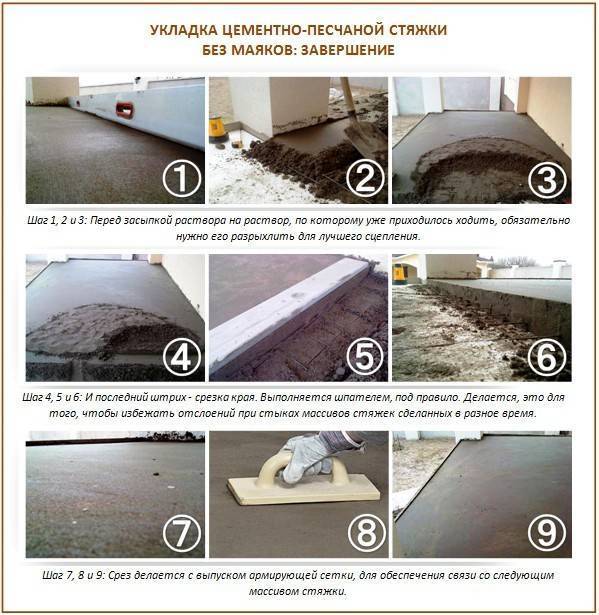 Устройство цементно-песчаной стяжки пола