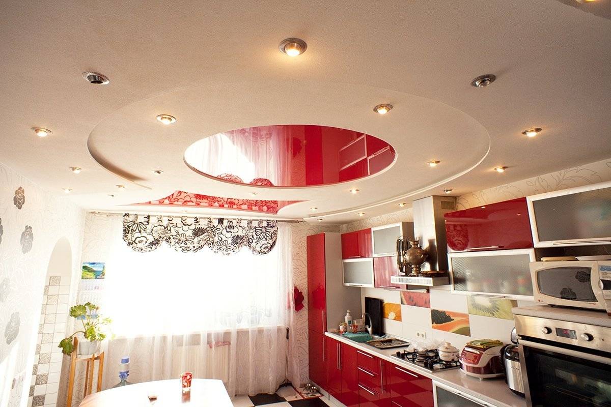 Натяжные потолки для кухни: обзор (10 фото)