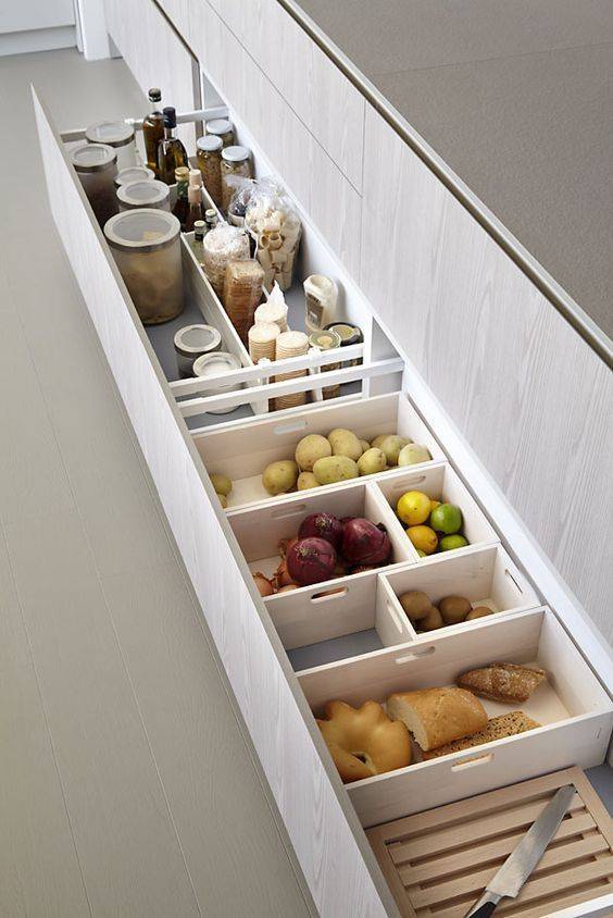 Шкаф для овощей и фруктов: виды систем хранения для кухни | фото