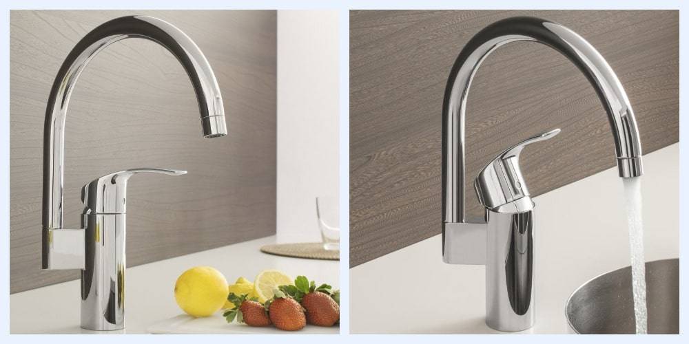 Смеситель для кухни grohe eurosmart 2021 однорычажный хром 33202003