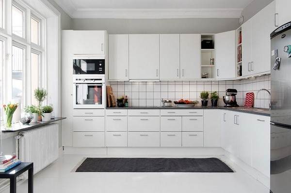 Кухни икеа метода "будбин" в реальном интерьере квартиры: белые с оттенком и серые, фасады, организация порядка внутри, фото