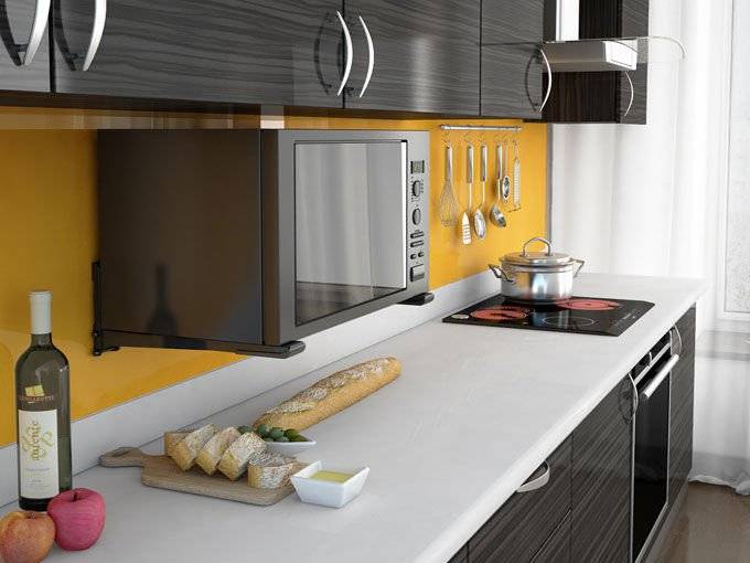 Микроволновка на кухне - 80 фото идей как ее разместить в кухне
