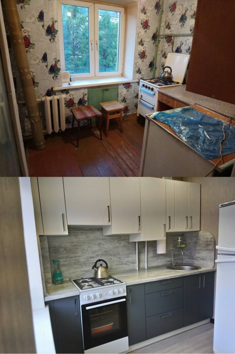 Примеры кухонь до и после ремонта | мой домик