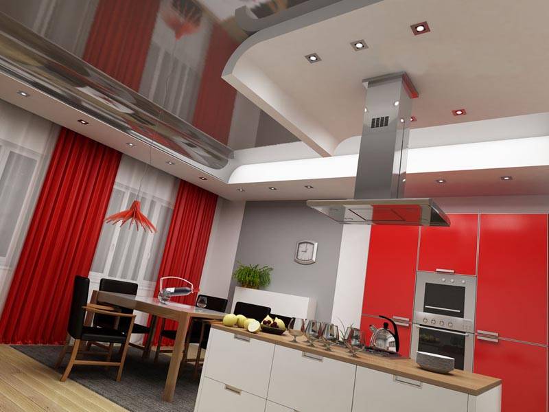 Варианты отделки потолка на кухне - чем отделать потолок на кухне?