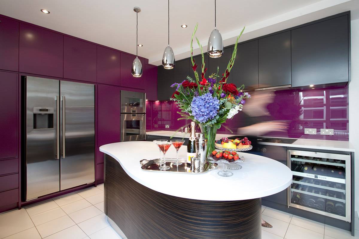 Фиолетовая кухня: 170+ (фото) сочетаний цветов для дизайна