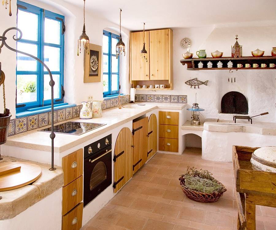 Кухня в греческом стиле: 50+ фото примеров, советы по оформлению