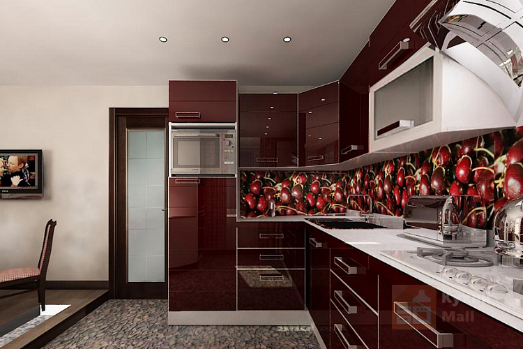 Бордовый цвет в интерьере кухни — стильные идеи оформления 2021 года + 78 фото