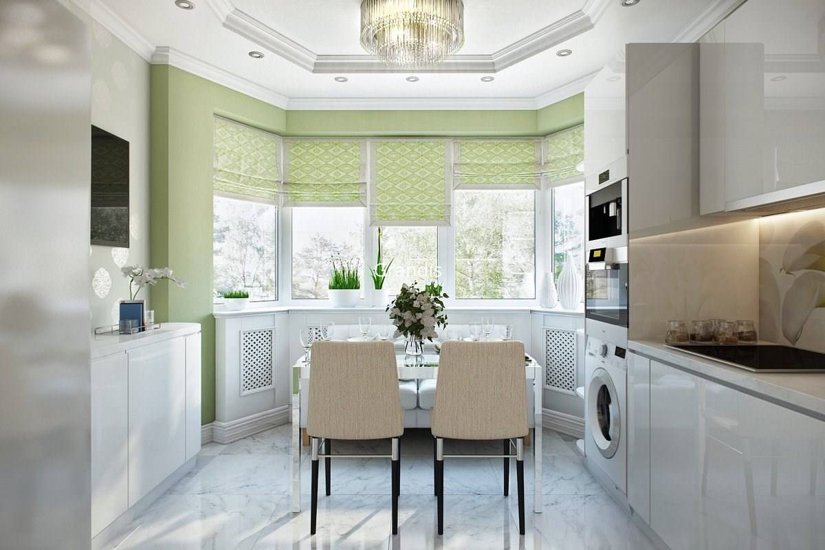 Кухня с эркером: 45 фото красивого оформления пространства