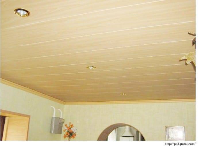Потолок из пластиковых панелей на кухне своими руками