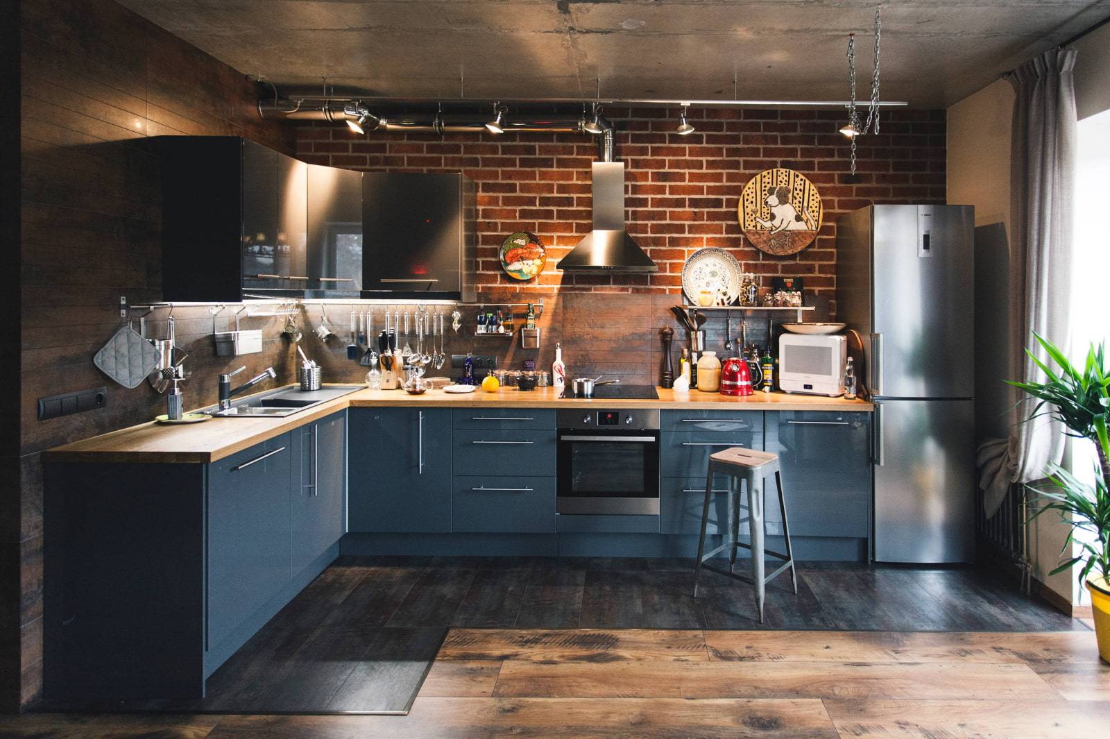 Интерьер кухни в стиле лофт - 90 фото лучших дизайнерских идей