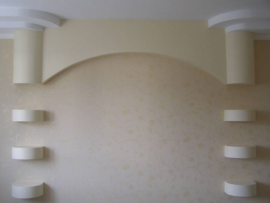 Фигурные потолки из гипсокартона, фото