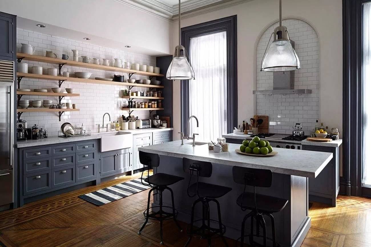 Кухня без верхних шкафов - 145 фото готовых идей оформления дизайна и планировки кухни