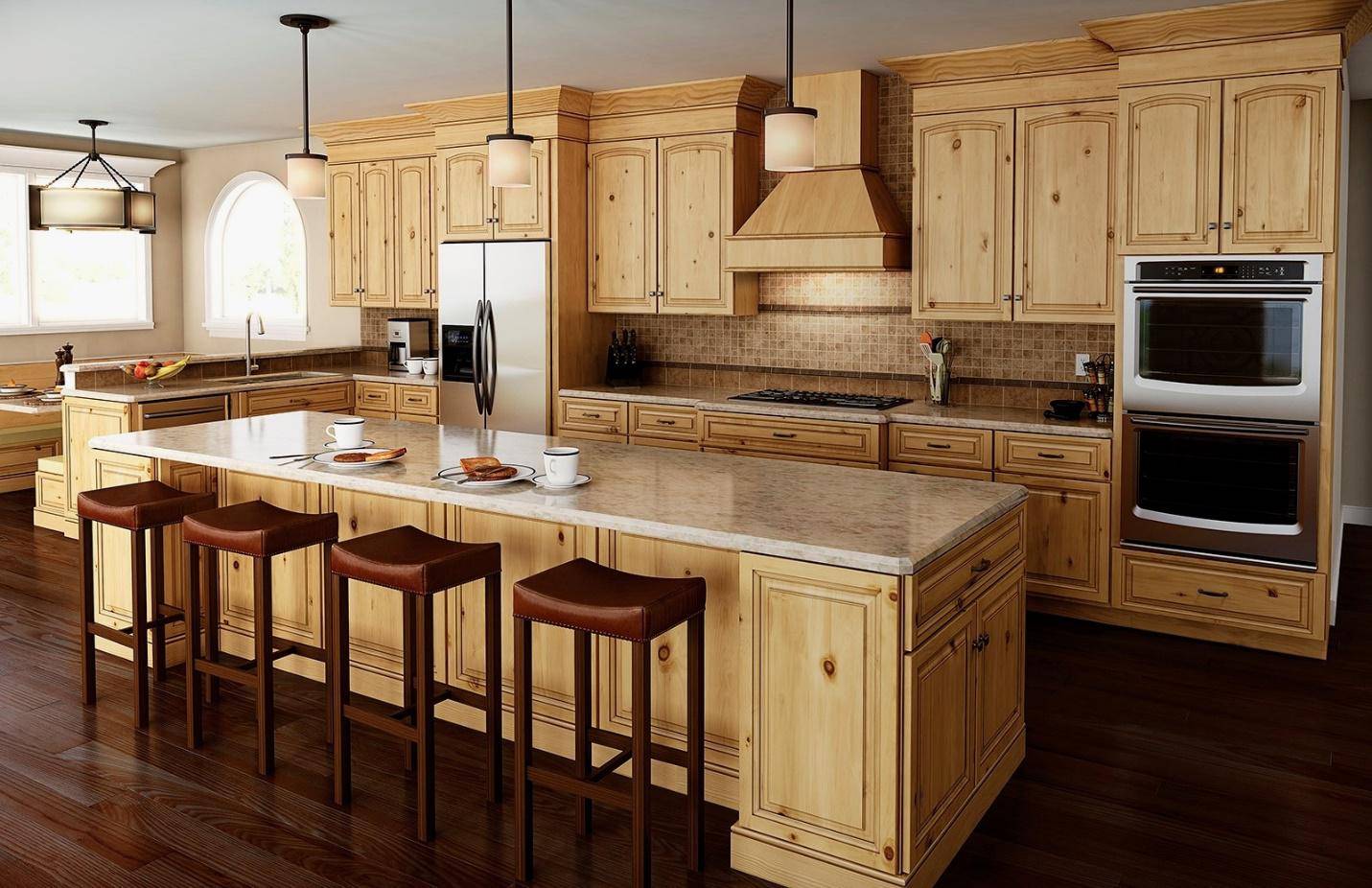 Деревянная кухня из массива дерева - 120 фото лучших примеров из каталога 2021 года