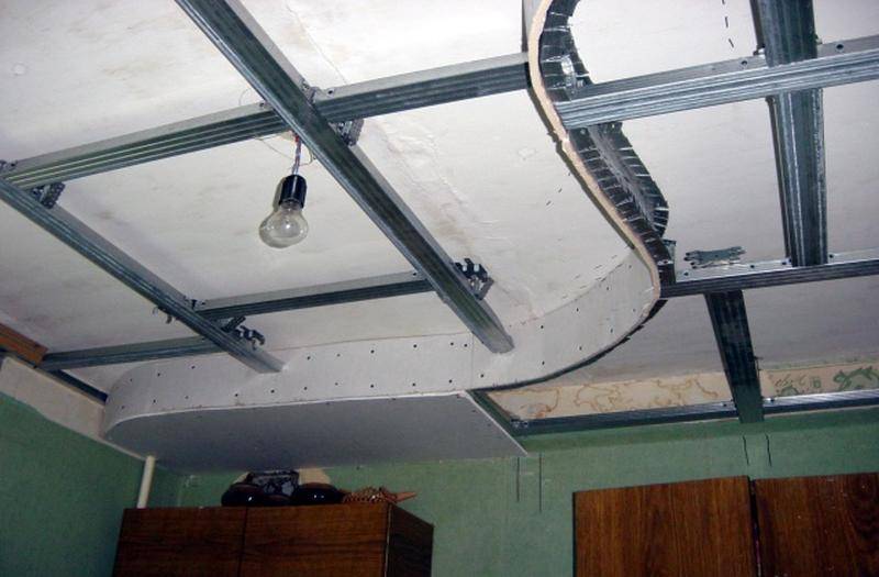Делаем двухуровневые потолки на кухне своими руками