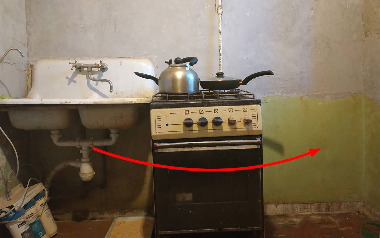 Перенос канализации в другую комнату: как перенести кухню