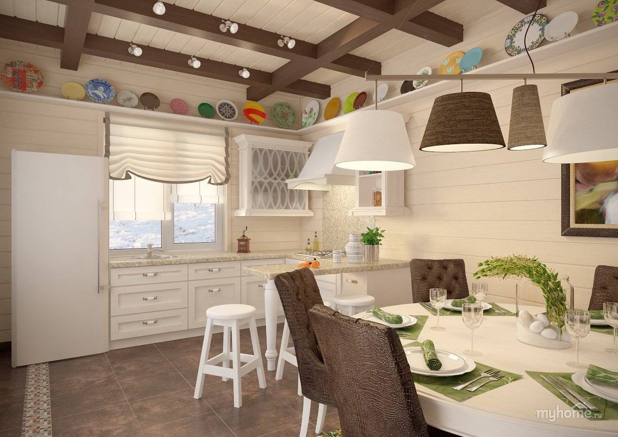 Кухня в деревянном доме (150 фото): современные варианты оформления дизайна