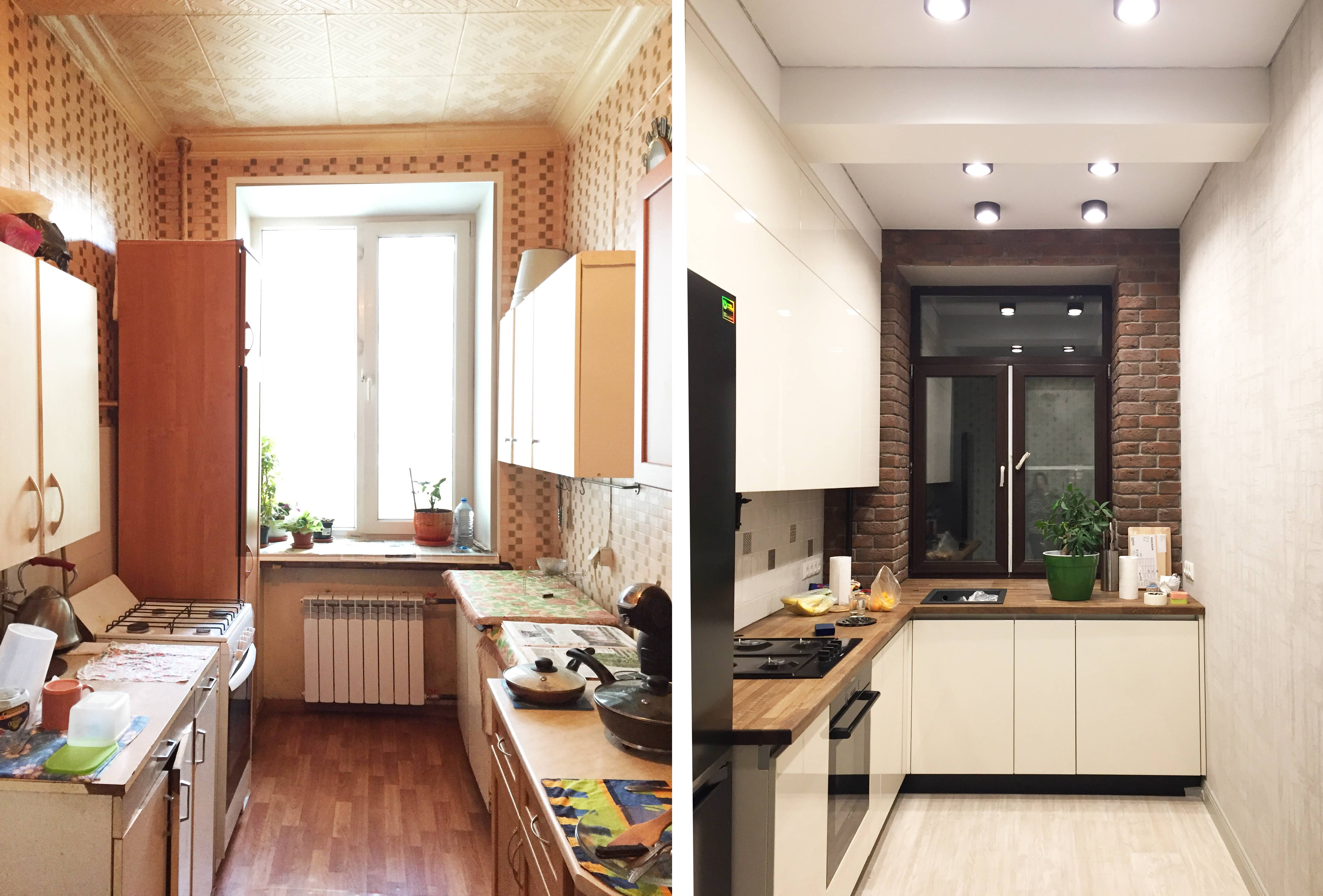 Интересные примеры кухонь до и после ремонта