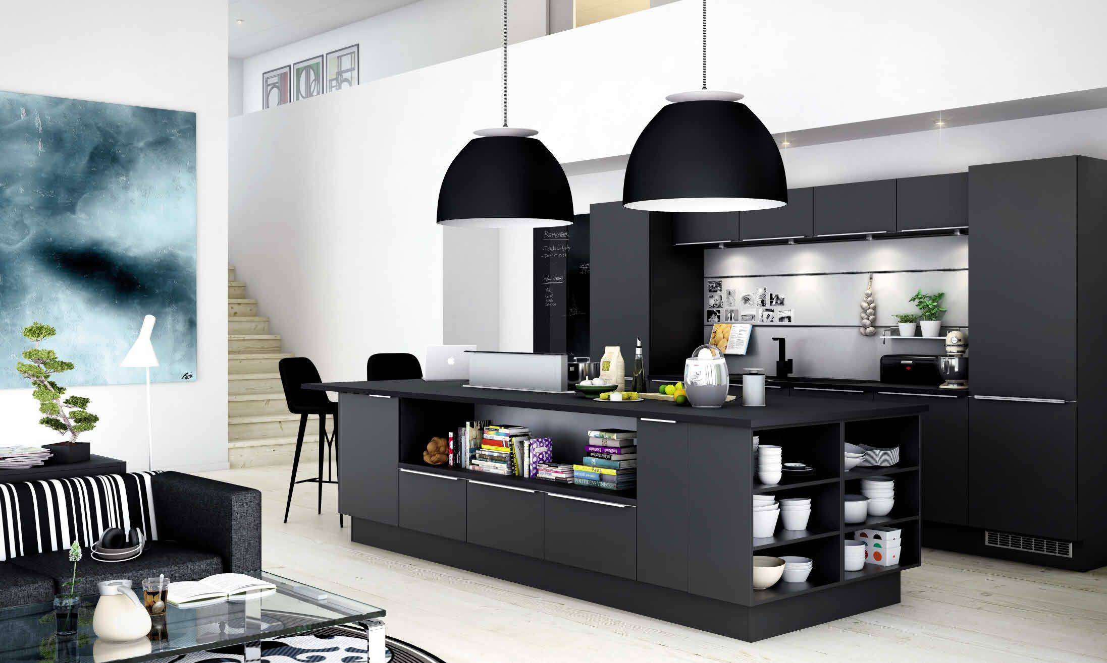 Кухонная мебель в черно белых тонах