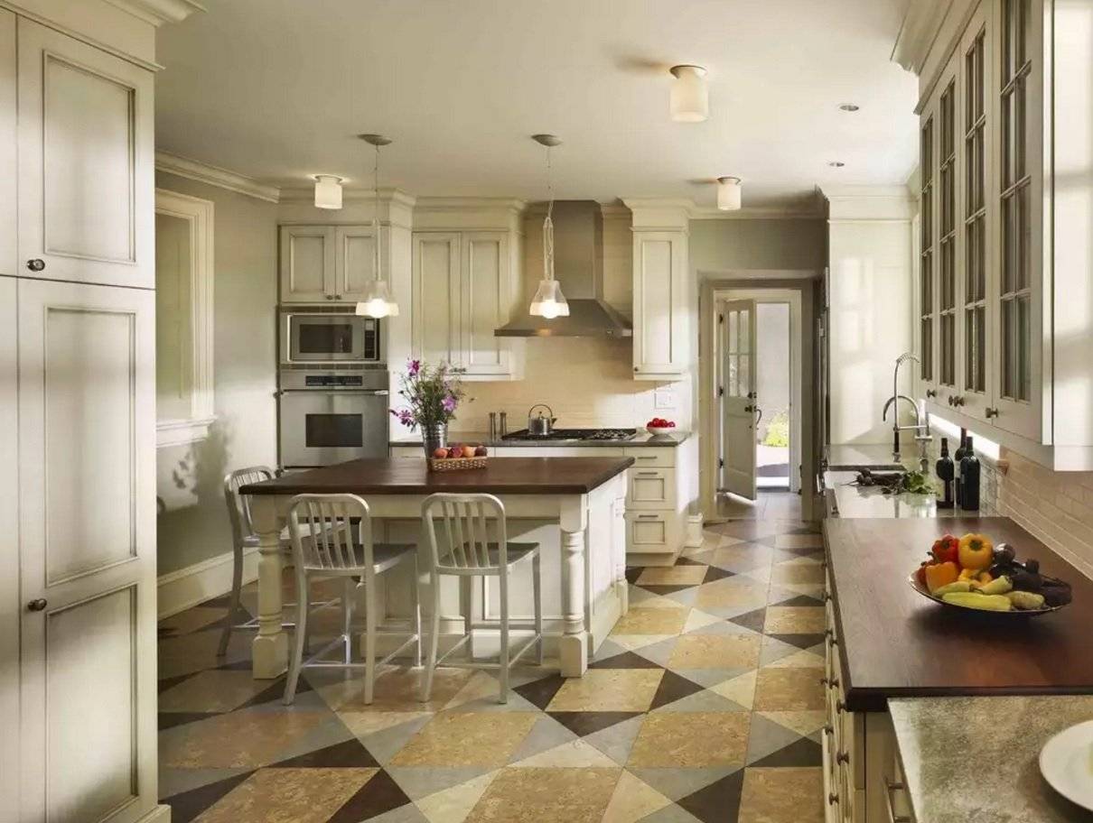 Плитка на пол в кухне: варианты красивой укладки и композиций из плитки. 200 фото идей дизайна с обзором всех видов