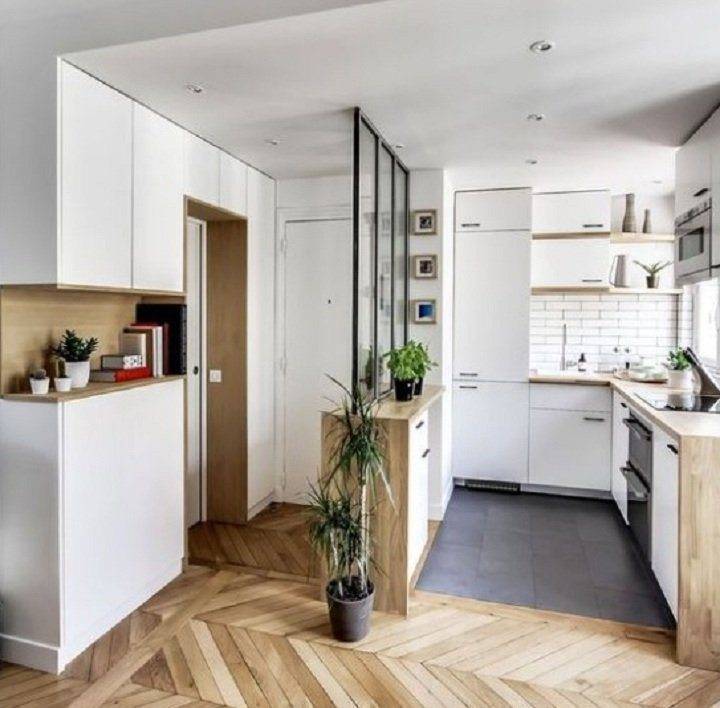 Мебель в прихожие-кухни: фото в одном помещении, стала однокомнатная квартира, как отгородить, дизайн маленький
