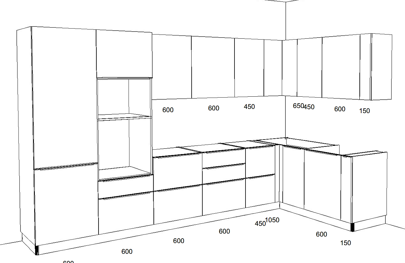 Основные размеры стандартных кухонных шкафов