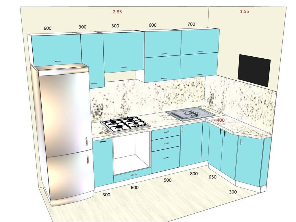 Дизайн кухни 7 кв. м с холодильником (24 фото) - новинки 2023 года