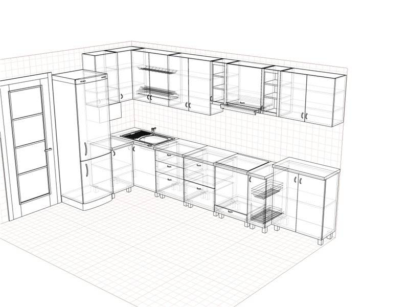 Проекты кухонных шкафов. чертежи кухонных гарнитуров для самостоятельного моделирования
