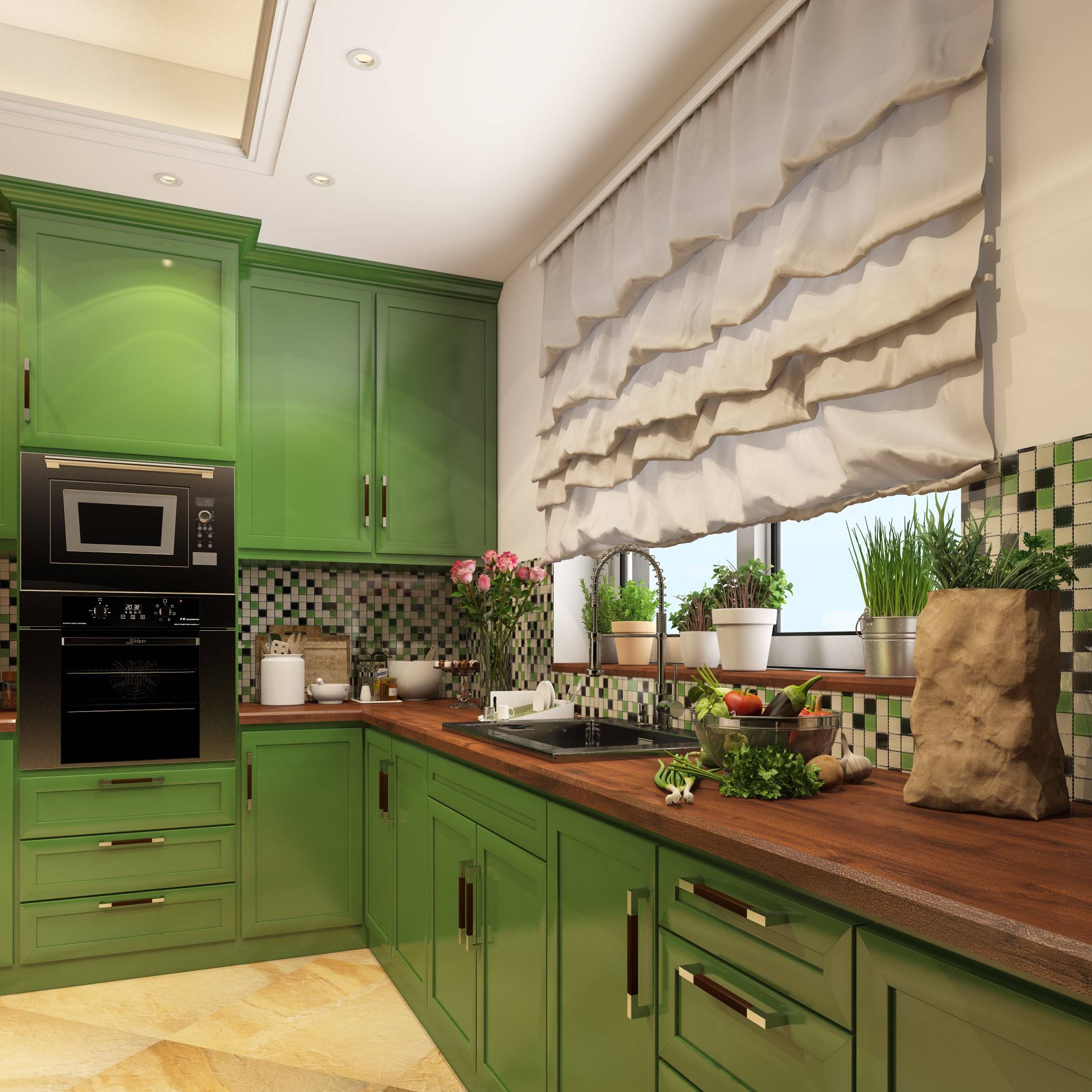 Кухня зеленого цвета — оживленный интерьер в лучших совмещениях цвета + 77 фото