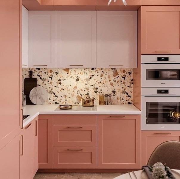 Кухня персикового цвета — идеальные варианты сочетания на 80 фото